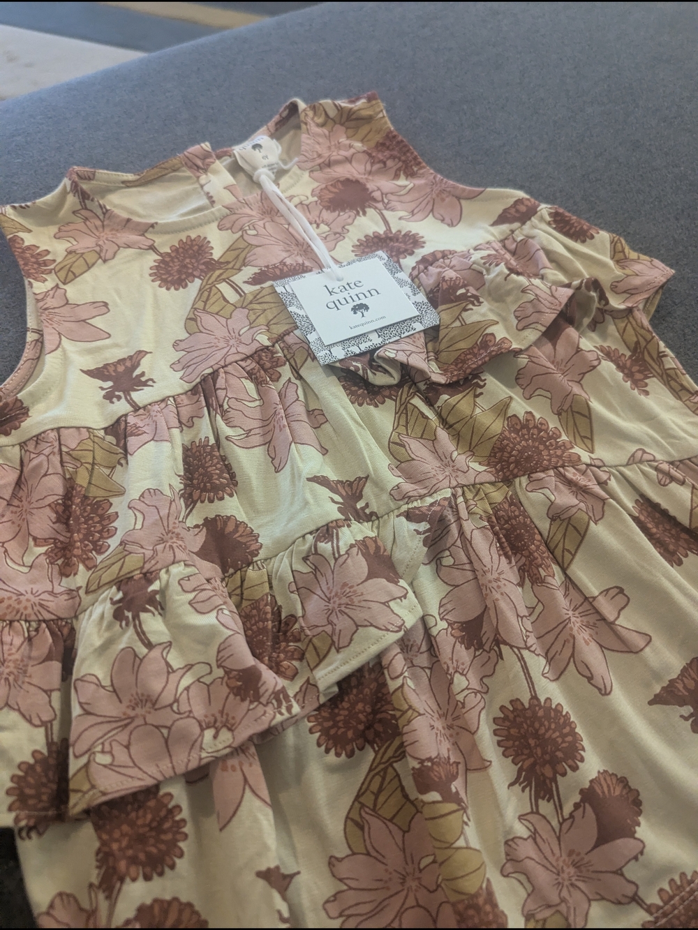 Kate Quinn Floral Peplum Top - Pink & Beige - Picture 2 of 3